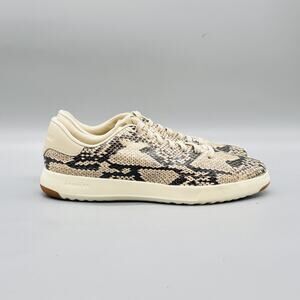Cole Haan Shoes Womens 8 Beige Leather Snake Print GrandSeries Sneakers Comfort